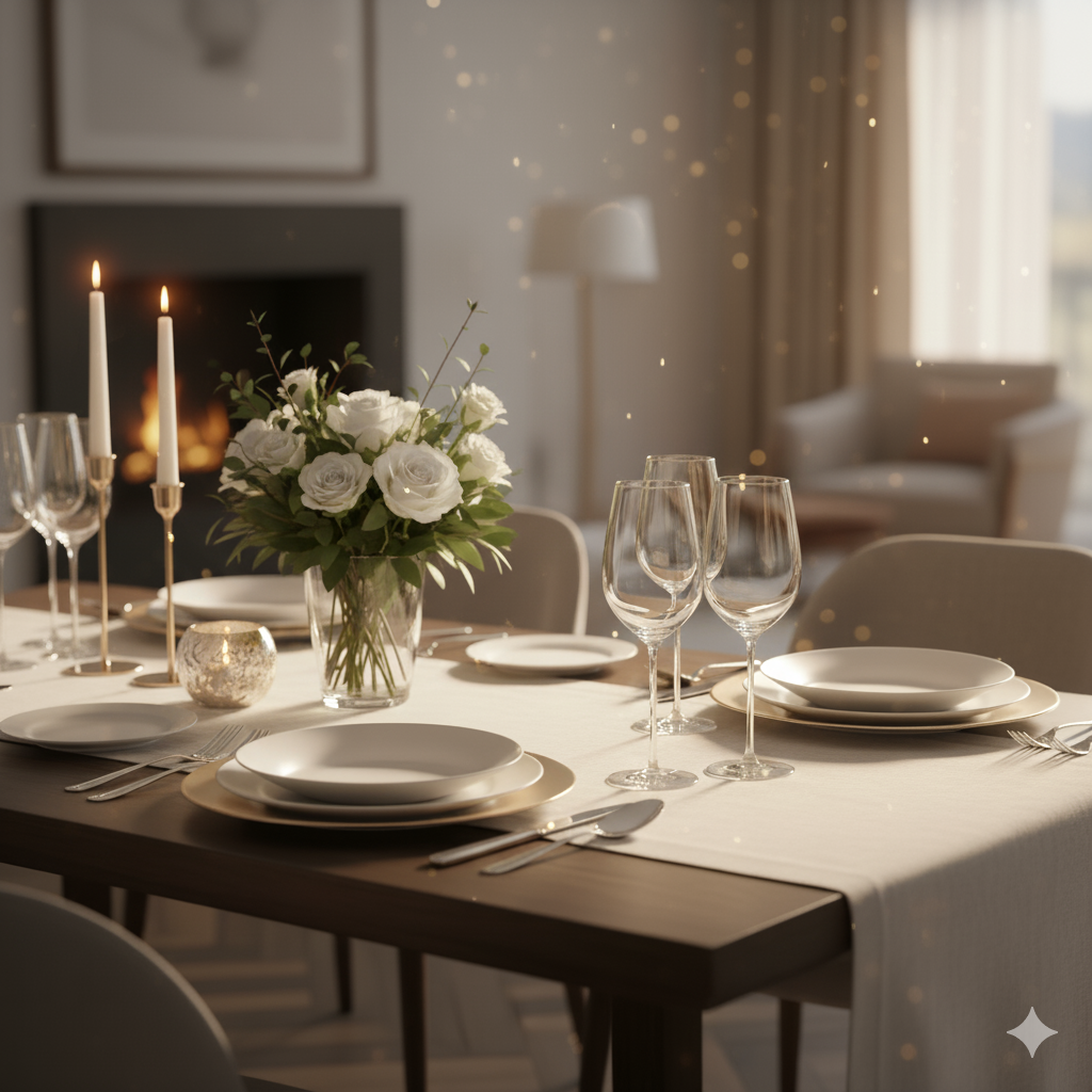 Elegant private dining atmosphere